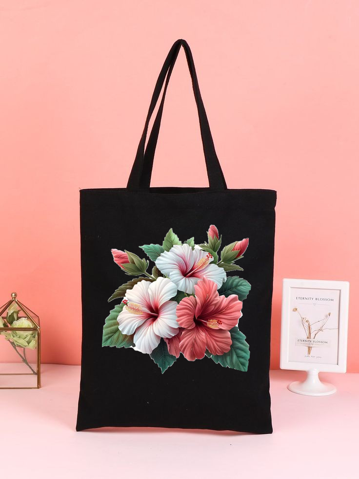 Floral printed tote bag