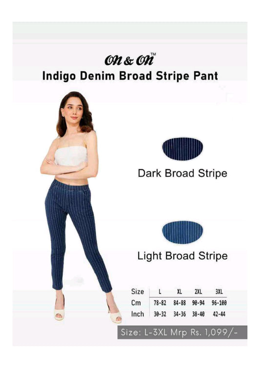 Indigo Denim Broad Stripe Pant