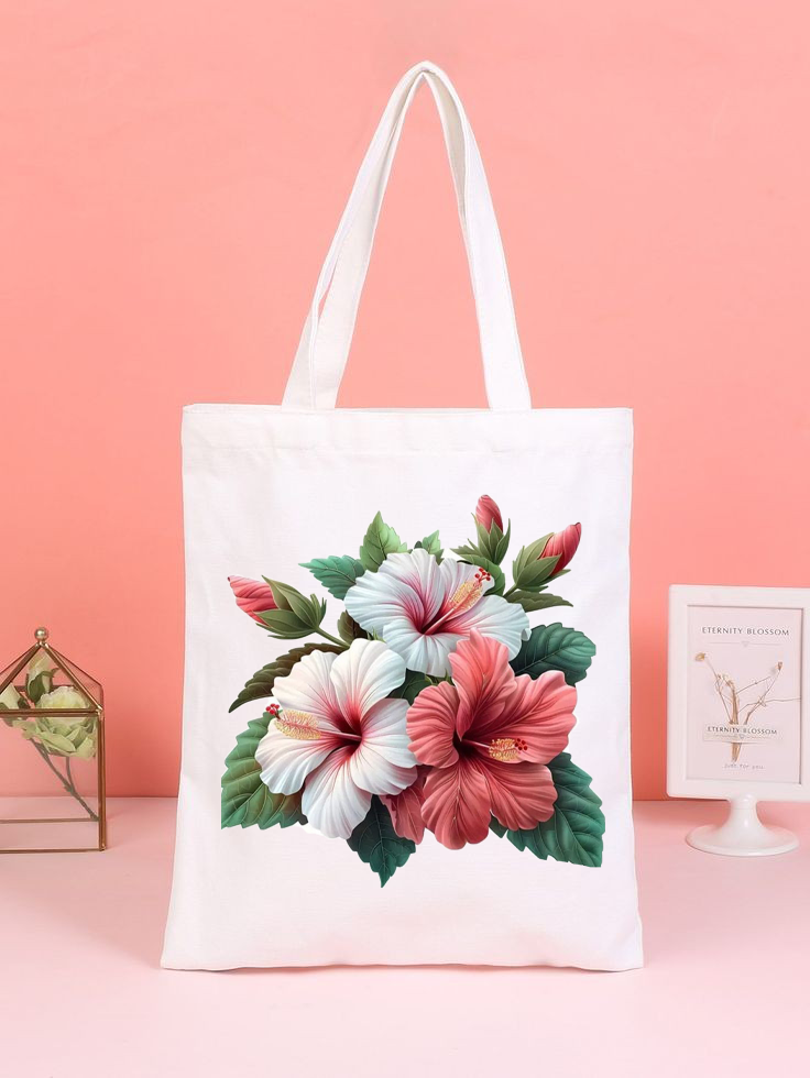 Floral printed tote bag